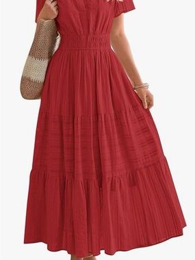 Red Tiered Maxi Dress